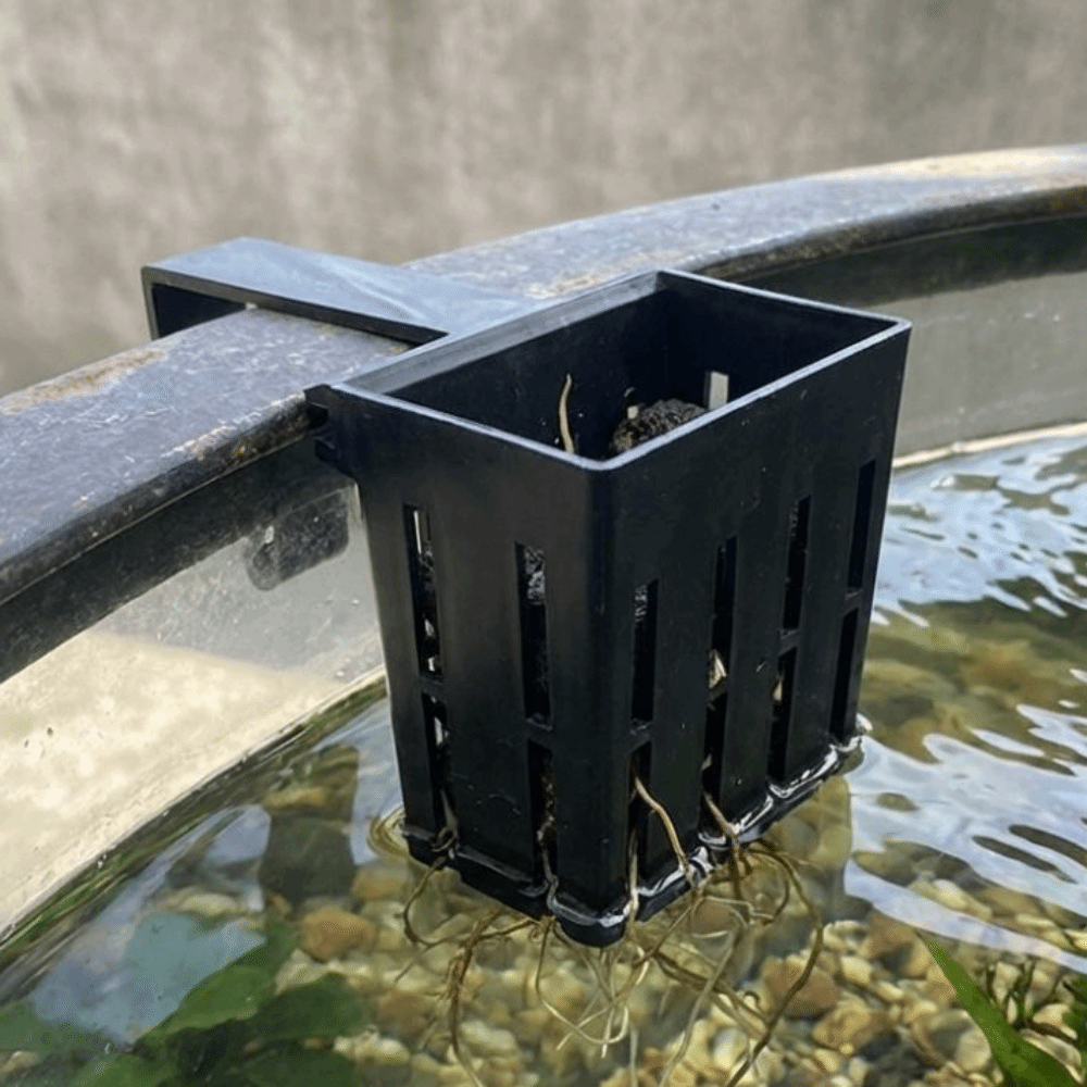 Aquarium Planted Wall - Wandmontierter Aquarium-Pflanzenkorb, Wasserkultur-Pflanzgefäß, Kunststoff-Wasserpflanzenhalter, selbstbewässernde Pflanzbehälter