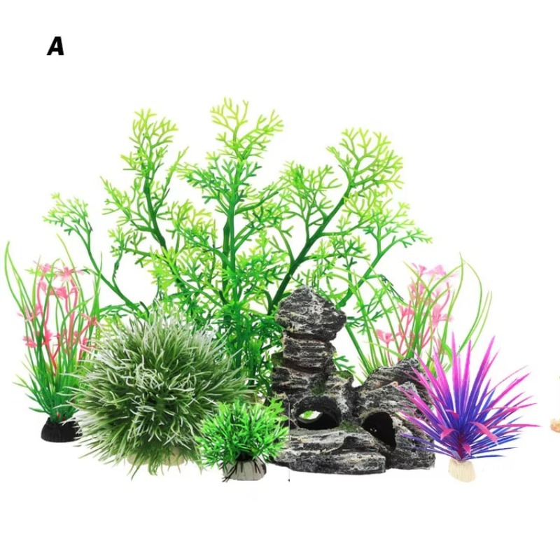 Planted Aquarium With Rocks - 10 Stück Bestseller Neuerscheinung Plastik-Simulations-Aquarium-Dekoration Fischbecken