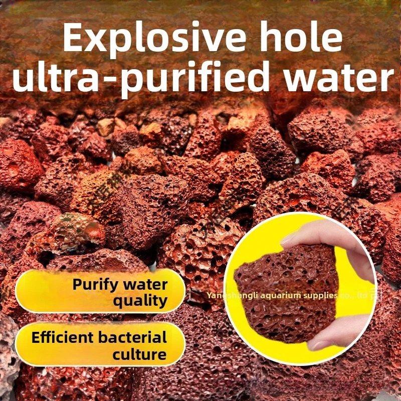 Aquarium Plant Red - Natürlicher poröser roter Lavastein als Filtermedium