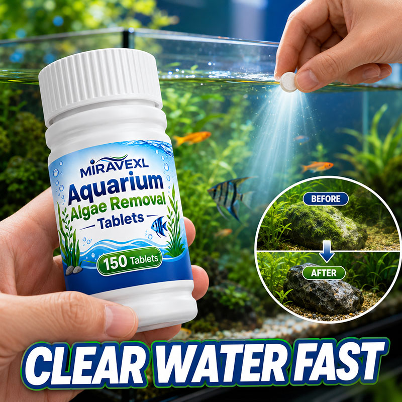 Planted Aquarium Maintenance - MIRAVEXL 150 Aquarium-Algenentfernungstabletten, Sicherer Algenkiller-Reiniger, Schnelle