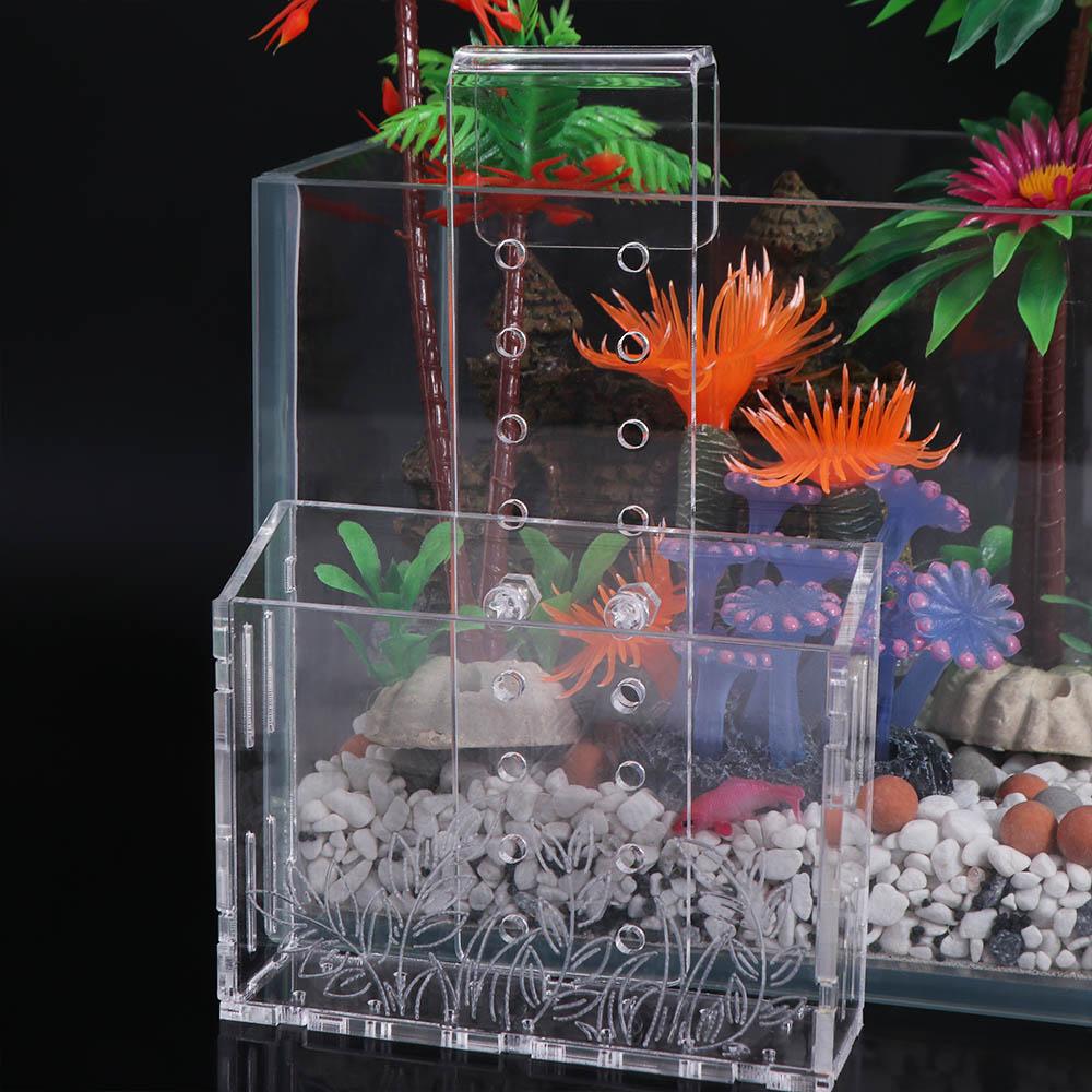 Aquarium Planted Wall - Wandhängende Aquarienpflanzen-Töpfe, transparenter Acryl-Pflanzbehälter mit Saugnäpfen,